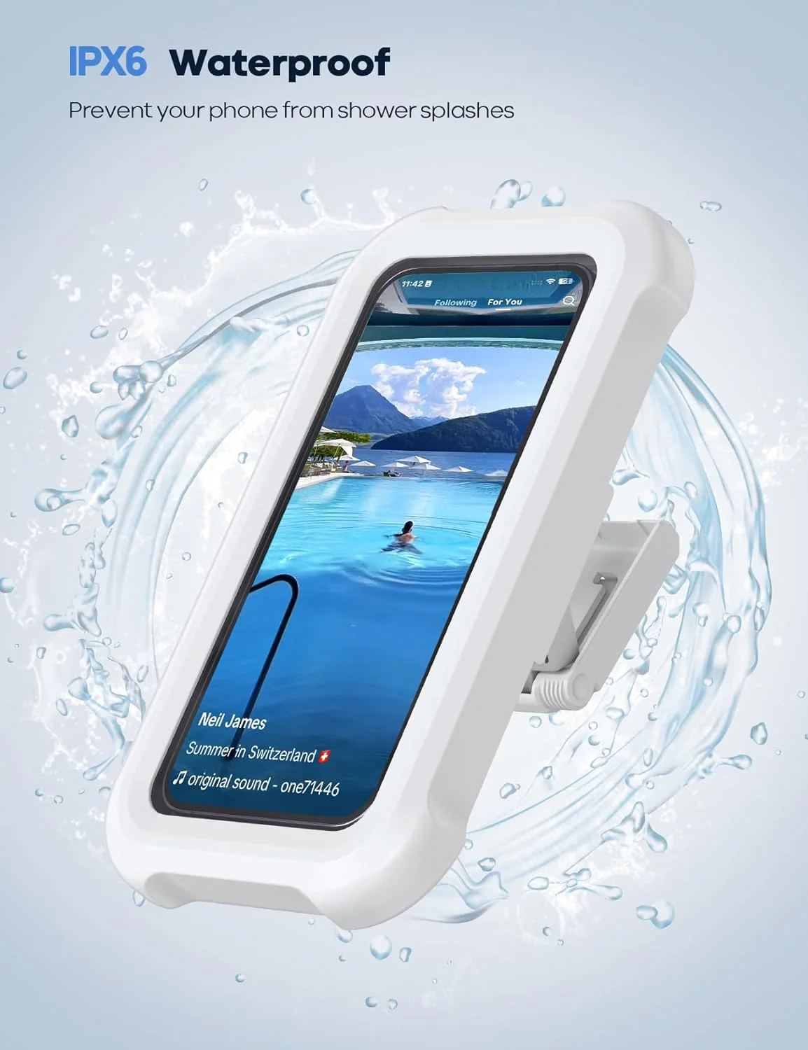 [GOLD] Waterproof 480° Shower Phone Holder – Wall & Bathtub Mount - Image 4
