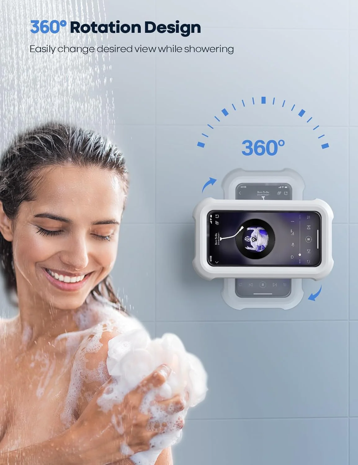 [GOLD] Waterproof 480° Shower Phone Holder – Wall & Bathtub Mount - Image 5