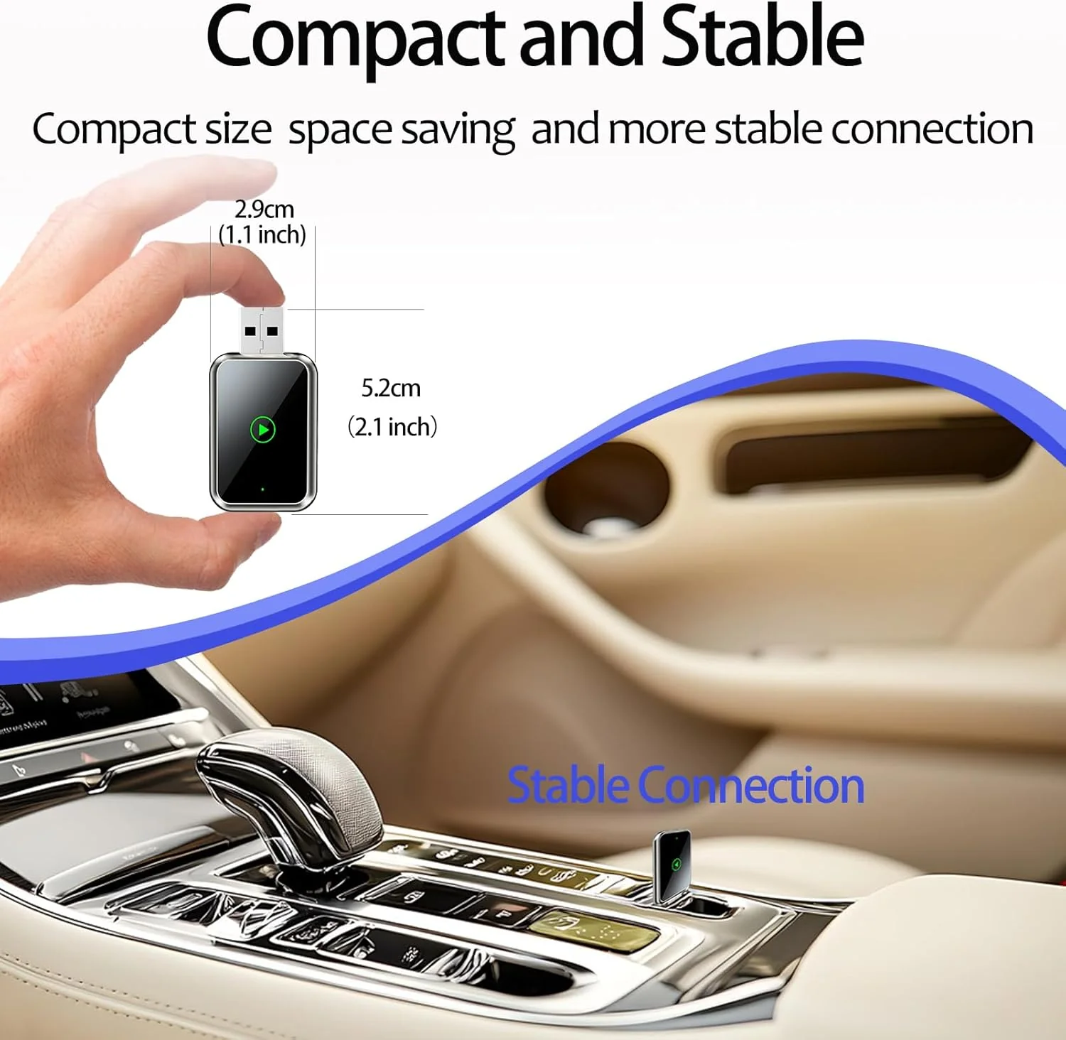 [GOLD] WireFree CarPlay Adapter – Wireless Freedom for CarPlay & Android Auto - Image 5